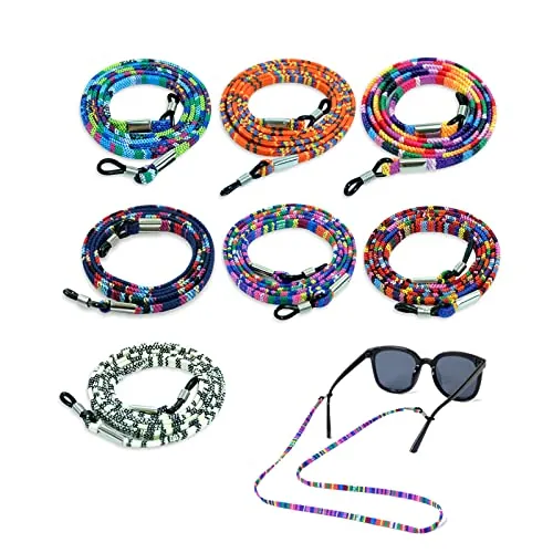 Qufiiry Cordones para Gafas, Correa Antideslizante para Mujer Hombre y Niño, Retenedor Cadenas para Gafas de Sol Ajustables