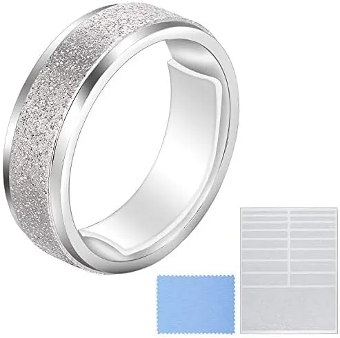 Blulu Ajustador de Talla de Anillo Sueltos - Reductor Invisible Con Paño de Limpieza para Fijación de Anillos Anchos, 5 Hojas (85 Piezas Totalmente)