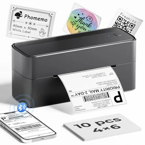 Phomemo 241BT Impresora Etiquetas Autoadhesivas 4x6, Impresora Termica