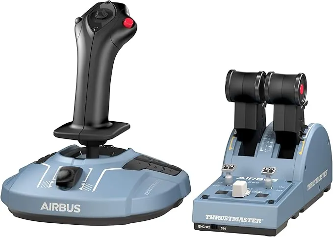 Thrustmaster TCA Officer Pack Airbus Edition - Set de Vuelo para PC (Joystick Sidestick y Cuadrante de Aceleración, Réplica A320, Tecnología Magnética H.E.A.R.T, Licencia Oficial Airbus)