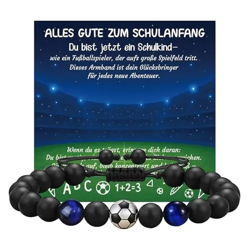 Regalo de entrenamiento para niños pulsera de fútbol escolar 2025 niño, relleno de escuelas Regalos para entrenamiento para niños, comienzo de la escuela regalo con tarjeta caja de regalo
