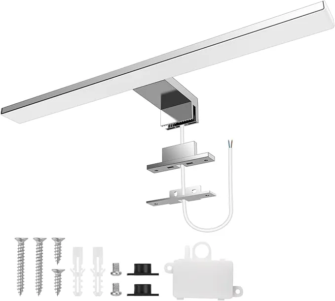 Aourow Lampara Espejo Baño 10W,40CM 820LM Aplique Luz Espejo Baño,Blanco frío 6500K Luces de LED Espelho Resistente al Agua para baño y Armario con Espejo CLASE II