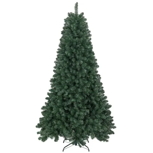 HOMCOM Árbol de Navidad 213 cm Artificial 1064 Ramas Base Plegable Verde | Ramas de Alambre de Memoria, Árbol de Navideño para Salón