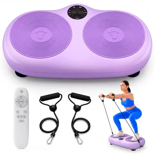 Mobiclinic®, Plataforma Vibratoria, 99 Niveles, 9 Programas de Entrenamiento, Bandas Elásticas y Mando, 200W, Tonificación y Entrenamiento Cuerpo Completo, Ideal para casa, hasta 150 kg, Karol