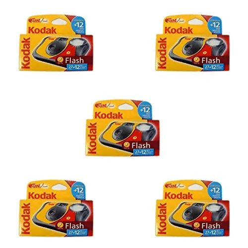 Kodak Fun Flash - Cámara desechable con flash (39 fotografías, 5 unidades)