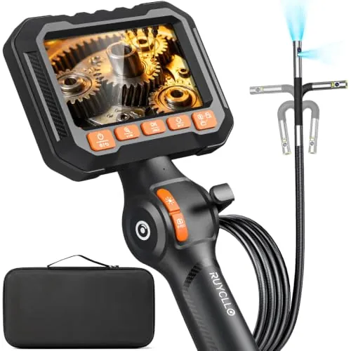 Ruycllo Lente Doble Endoscopio Industrial, 6,5mm Sonda Cámara Endoscópica