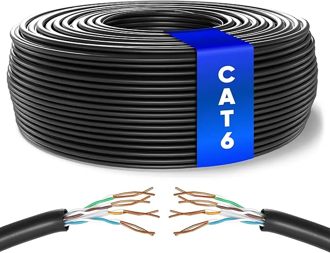 Mr. Tronic Granel Cable Ethernet Cat 6 De 100m, Bulk Cable de Red LAN Para Internet Rápida & Fiable - AWG24 Cat6 a Granel, 1 Gbps Internet 250 MHz UTP CCA (100 Metros, Negro)