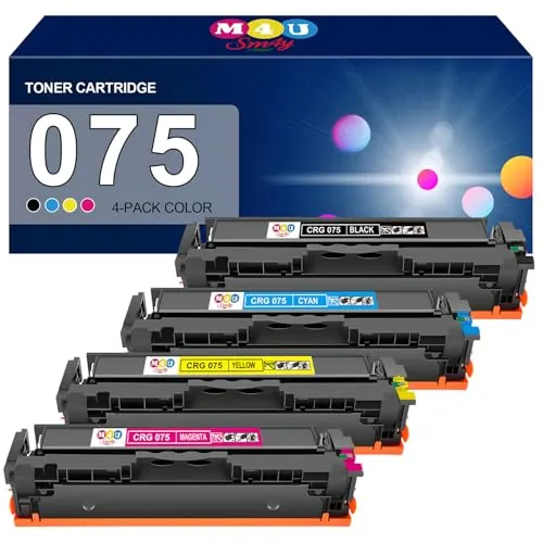075 CRG075 cartuchos de tóner Paquete de 4 compatibles con 075 y 075H. Juego de cartuchos de tóner para ImageCLASS MF662Cdw, MF663Cdw, MF665Cdw, LBP646Cdw y LBP647Cdw (negro, cian, amarillo y magenta)