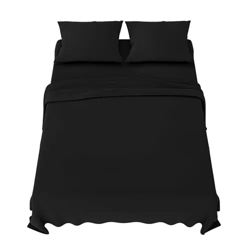 Dreamzie - Juego de Sábanas 135x190 cm - Microfibra Cepillada - Negro