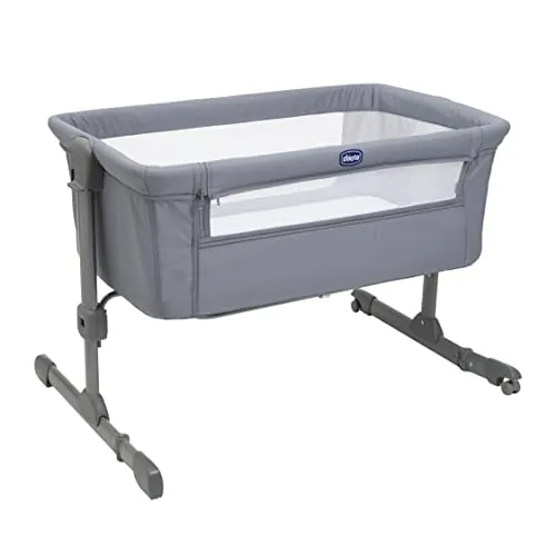 Chicco Next2Me Essential Cuna Colecho Bebé, Cuna para recién nacidos, Compatible con Varias Camas, Altura Ajustable, Buena Circulación de Aire, Colchón y Bolsa incluidos, 0-6 Meses, Gris