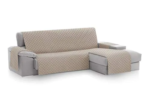 Textilhome Cubre Sofá Chaise Longue Malu Brazo Derecho 240 cm Beige