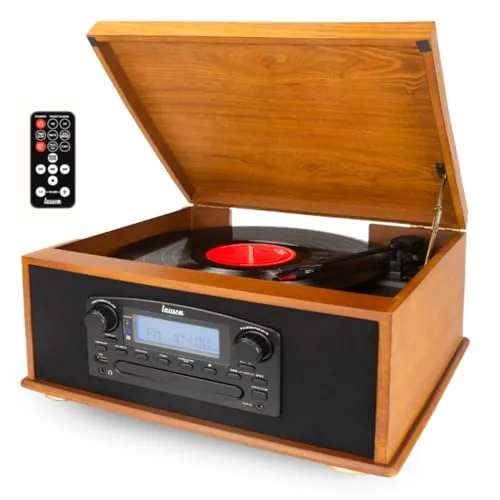 LAUSON IVX23 Tocadiscos Bluetooth de 3 Velocidades con Altavoces Estéreo Integrados