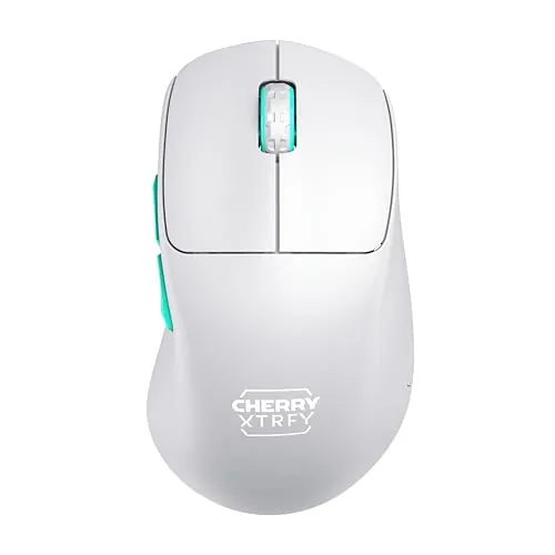 CHERRY XTRFY M64 WIRELESS, Ratón Inalámbrico Ultraligero de Gaming, 2.4 GHz RF, Optimizado para eSports, Forma Ergonómica con Parte Frontal Extra Baja, Blanco