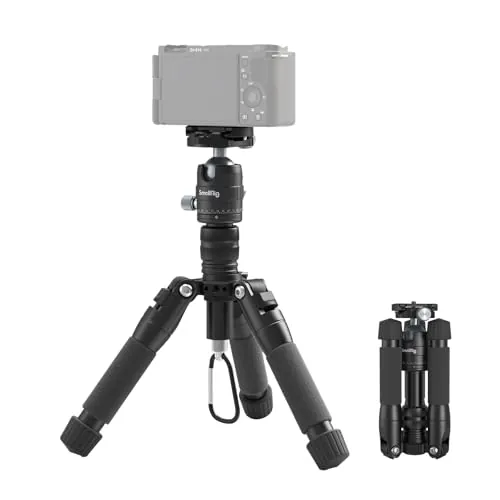 SMALLRIG Mini Trípode de Aluminio de 20pulgadas/ 52cm, Trípode de Escritorio con Rótula de Bola de 360°, Pocket Tripod para Viaje, Carga de hasta 13lb/6kg - 4289