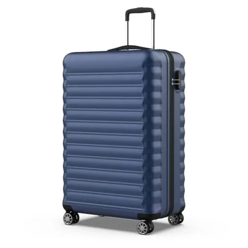 NUMADA - Maleta de Viaje Grande 25Kg Upfly 28' ABS (75x49x29cm) con Cierre de Combinación y 4 Ruedas Dobles 360 | Resistente | Ligera | Interior Compartimentado | Azul Marino