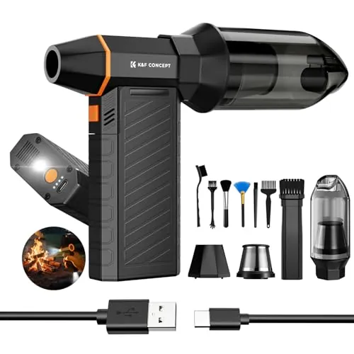 K&F CONCEPT 2 en 1 Soplador de Aire Potente con Aspirador, 300.000 RPM