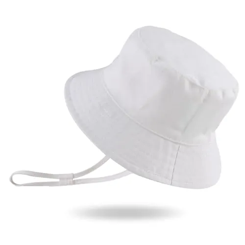 XIAOHAWANG Sombrero de Sol para bebé niño pequeño Dinosaurio Cubo Sombreros Verano bebé niños Playa Gorras (Blanco Antiguo,1-2 años)