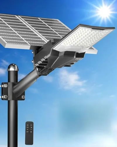 Ofuray OL-8200W Farolas Solares Exterior, 6500K Potente Farola Solar con Control Remoto, IP67 Impermeable focos led exterior Lámpara Solar Para Jardin, Patio, Garajes