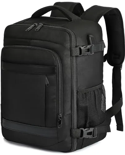 KLOSTAIN Mochila Viaje Cabina Avion 40x20x25 para Ryanair 20L Mochila Cabina Equipaje de Mano Bolso Mochilas Hombre para Portatil Negro