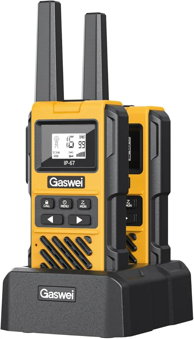 G1pro Walkie Talkies de Alto Rendimiento con Gran Alcance para Adultos, radios de Emergencia Recargables, Canales con batería de Iones de Litio, IP67 Resistente al Agua (2 Unidades)