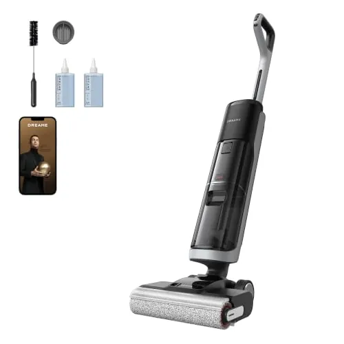 dreame H14 Pro Aspirador en Seco y Húmedo, Alcance 180°, Autolimpieza 60°C | Secado en 5min, 18.000Pa, Adición de Solución y Ajuste de Succión Automáticos, Control App, GlideWheel, Doble Borde