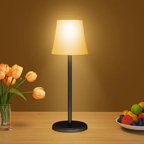 Suright Lámpara de Mesa Inalámbrica con 3 Temperaturas de Color+RGB