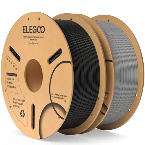 ELEGOO Filamento PLA 1.75 2KG Negro y Gris