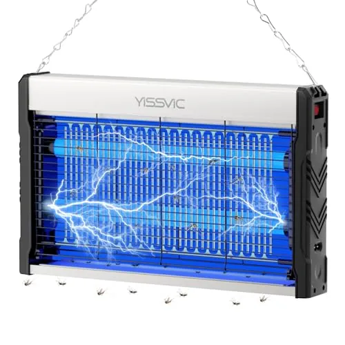 YISSVIC Lampara Antimosquitos Matamoscas Electrico Lámparas LED UV | Mata Insectos para Interiores contra Mosquitos, Moscas y Otros Insectos Voladores