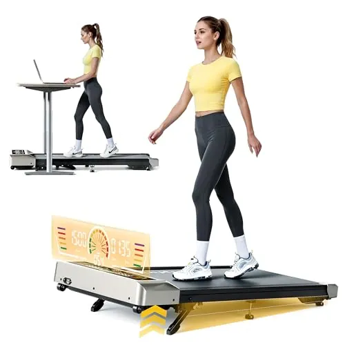 Cinta de Correr con Inclinación 0%-5%-10%, Toputure Cinta Andar Escritorio con 3.0 HP Motor Silencioso sin Escobillas, Walking Pad para Casa, Pantalla LED RGB Colorida, Magnético Mute Remoto & App
