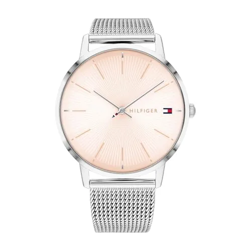Tommy Hilfiger Reloj de Mujer 40mm Cuarzo - Esfera Blush Sunray, Pulsera de Malla de Acero Inoxidable - 1782244