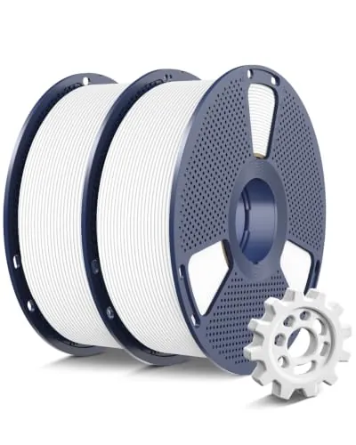 SUNLU Pack 2KG Filamento PETG Rápido, Alta Velocidad 30-600mm/s Filamento de Impresora 3D 1.75mm ±0.02mm, 1kg Bobina, 2 Paquetes en Total (Blanco+Blanco)
