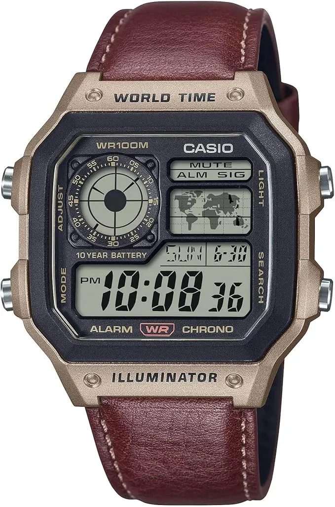 Casio - Reloj analógico Unisex de Cuarzo con Correa en AE-1200WHL-5AVEF, Correa