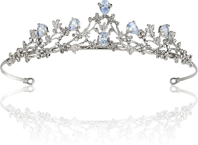 Tiara de Boda Novia, Corona de Tiara de Cristal para Damas, Corona de Princesa Tiara Nupcial, Tiaras de Cumpleaños Boda de Plata, Corona Tiara Reina para Boda, Fiesta de Baile, Concurso de Belleza