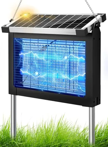 anysun Lámpara Antimosquitos Solar Exterior, Mata Mosquitos Eléctrico 4500V