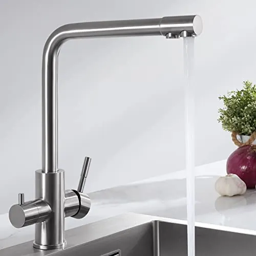 CECIPA Grifo Cocina 3 Vías, Grifo Osmosis con 2 Palancas