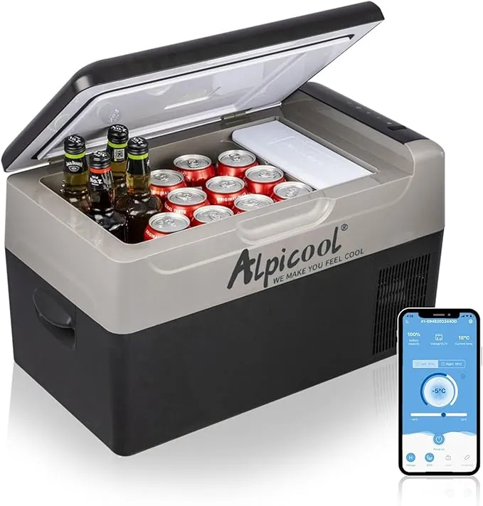 Alpicool G22 22 Litros Frigoríficos mini Nevera de Coche portátil Eléctrica Neveras de viaje congelador del automóvil 12V CC Coche Refrigerador para Hogar Aire Libre Camping