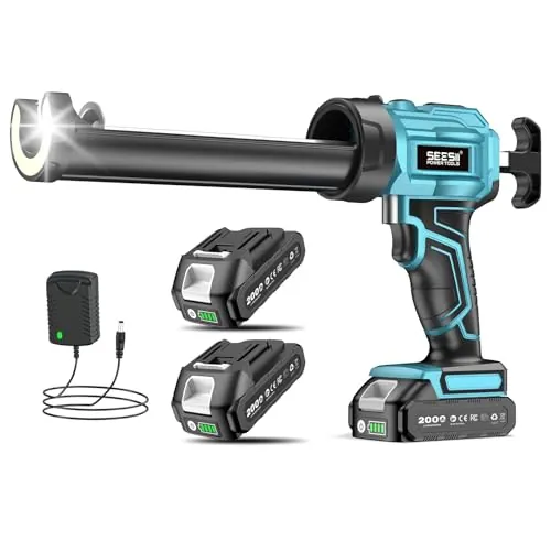SEESII Pistola Silicona Eléctrica con 2 Baterías de 2000 mAh