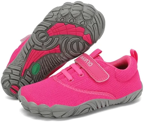 SAGUARO Barefoot Niños Zapatillas de Trail Running Niña Niño Minimalistas Zapatos de Deporte Blanditos Cómodos Calzado Descalzos para Exterior Interior, Rosa, 35 EU