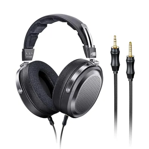 FiiO FT1 Pro - Auriculares de Alta fidelidad con Cable magnético Plano Abierto para el hogar, Estudio, grabación, Alta sensibilidad (Negro)
