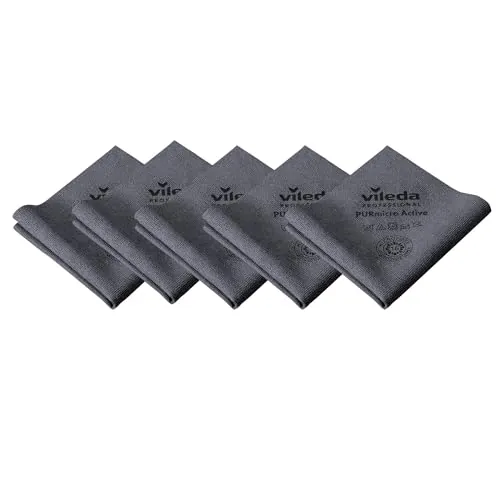 Vileda Professional,Bayeta microfibra PurMicro Active,Gris,5uds,PUR,38x35cm