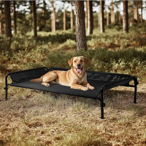 Gardner Pet Cama Elevada para Perros Medianos y Grandes, Tamaño L-Negro
