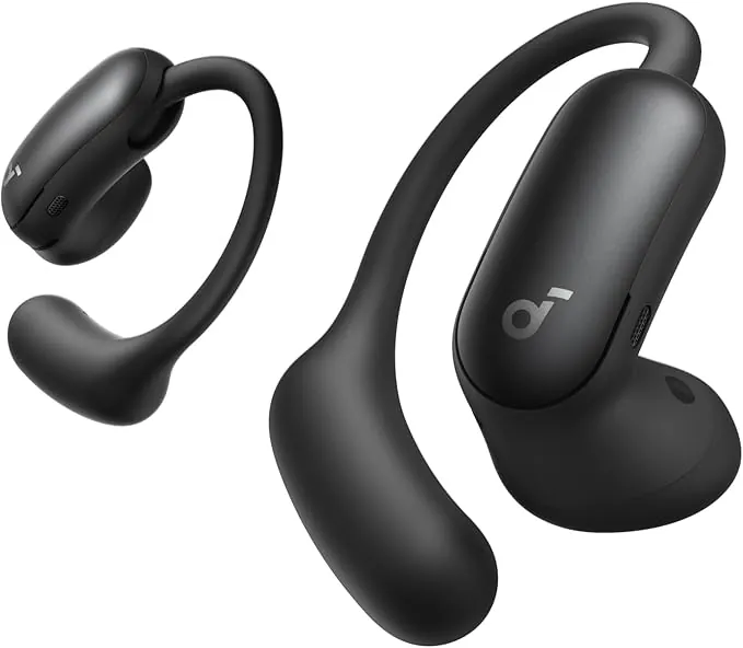 Soundcore AeroFit 2 Pro de Anker, Auriculares Abiertos con ANC, Ganchos 5 Posiciones, Controladores 11,8 mm, Audio Alta Resolución LDAC, Llamadas Nítidas IA, 4 Micrófonos, IP55, Carga Inalámbrica