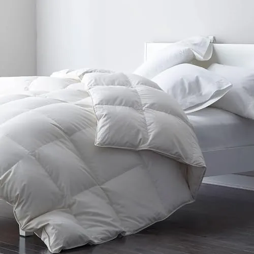 DWR Edredón de Plumón, 100% Plumón y Plumas Extra Suaves, 100% Algodón Orgánico,Oeko-Tex y DOWNPASS,Apto para Alérgicos, Lavable a 60 °C, Cálido Edredón de Invierno Cama 150/160-220x240 cm