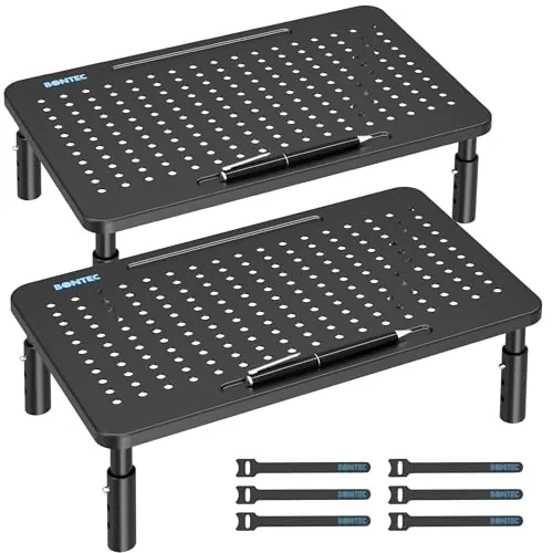 BONTEC Soporte para Monitor de Ergonómico, Tres Niveles de Altura Ajustable