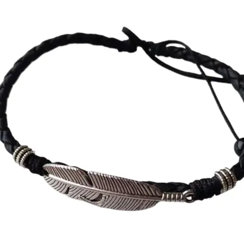 Tobillera Masculina, MI BANDERA, tobillera de pluma, tobillera de hombre, tobillera para hombre, tobillera boho, surf, tobillera Ajustable, joyería del pie