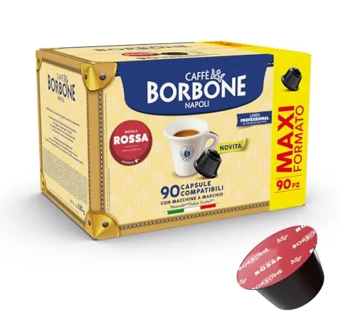Caffè Borbone Mezcla de Café Roja - 90 Cápsulas - Compatibles con Máquinas de Café Nescafè®* Dolce Gusto®*