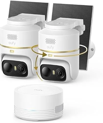 Anker eufy eufyCam C37 Cámara Vigilancia WiFi Exterior 4K Solar, Kit 2+1