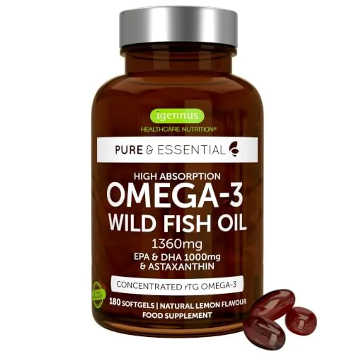 Igennus Omega 3 1000 mg EPA y DHA, Triglicéridos rTG, Certificado IFOS