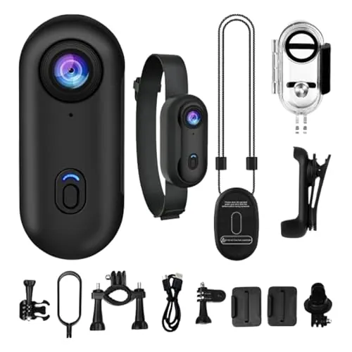 Cámara Gosnap, dispositivo de vlogging compacto impermeable 1080P, cámara de pulgar Gosnap, cámara corporal gran angular de 170° con grabación de audio y video para motocicleta, ciclismo, gimnasio