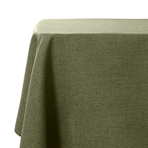 Mantel antimanchas Efecto Lino Manteles de mesa Verde Musgo 145 x 300 cm | Mantel mesa rectangular Manteles impermeable para Casa Comedor Cocina Exterior Fiestas Cumpleaños Navidad Año Nuevo